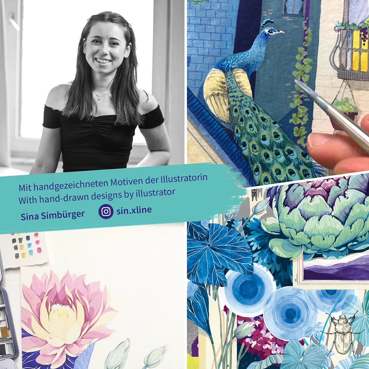 Geschenktütchen - Naturpoesie - 40 bunte Papiertütchen / Flachbeutel mit 8 verschiedenen Designs