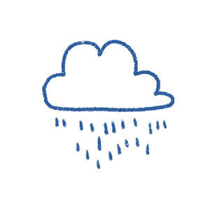 Nube de lluvia como símbolo de las necesidades de agua de las plantas