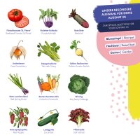 Semillas de hortalizas - 12 variedades de hortalizas de colores de alta germinación- simples y de alto rendimiento - Set de semillas para principiantes