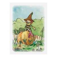 Witch on pumpkin- Postcard DIN A6